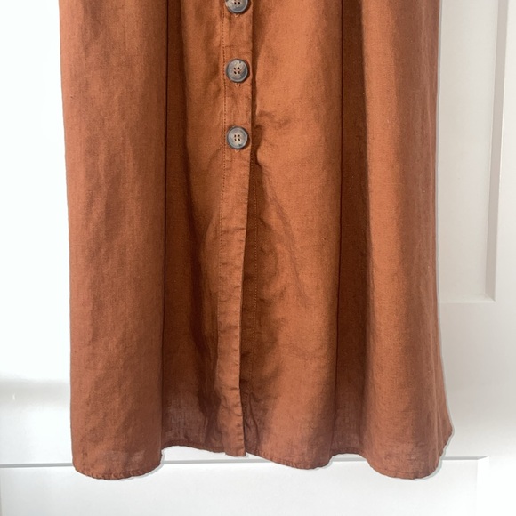 Reformation Thelma midi dress in brown linen size 2 - Picture 4 of 14